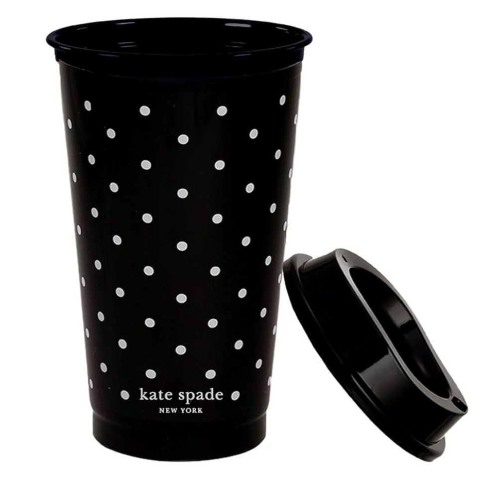 Kate Spade Black and White Polka Dot Travel Mug - Picture 2 of 5